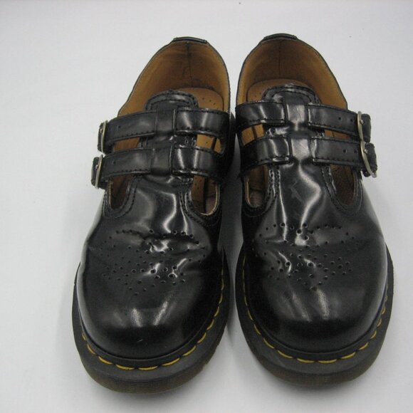 Doc Dr. Martens Women's Mary Jane Black Leather Shoes 12916 -US Size 9 - Picture 2 of 9